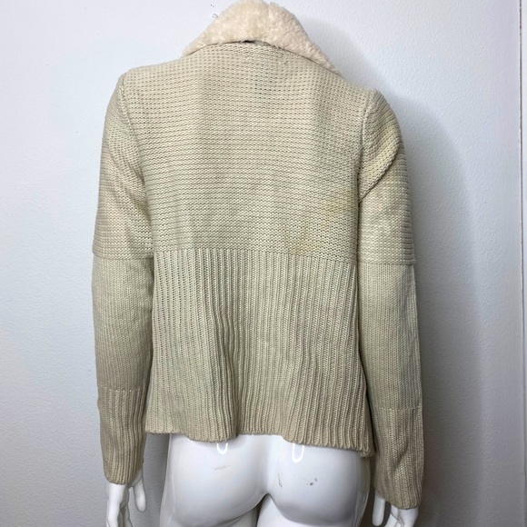 Faux Fur Trimmed Waterfall Sweater Cardigan - Picture 5 of 9